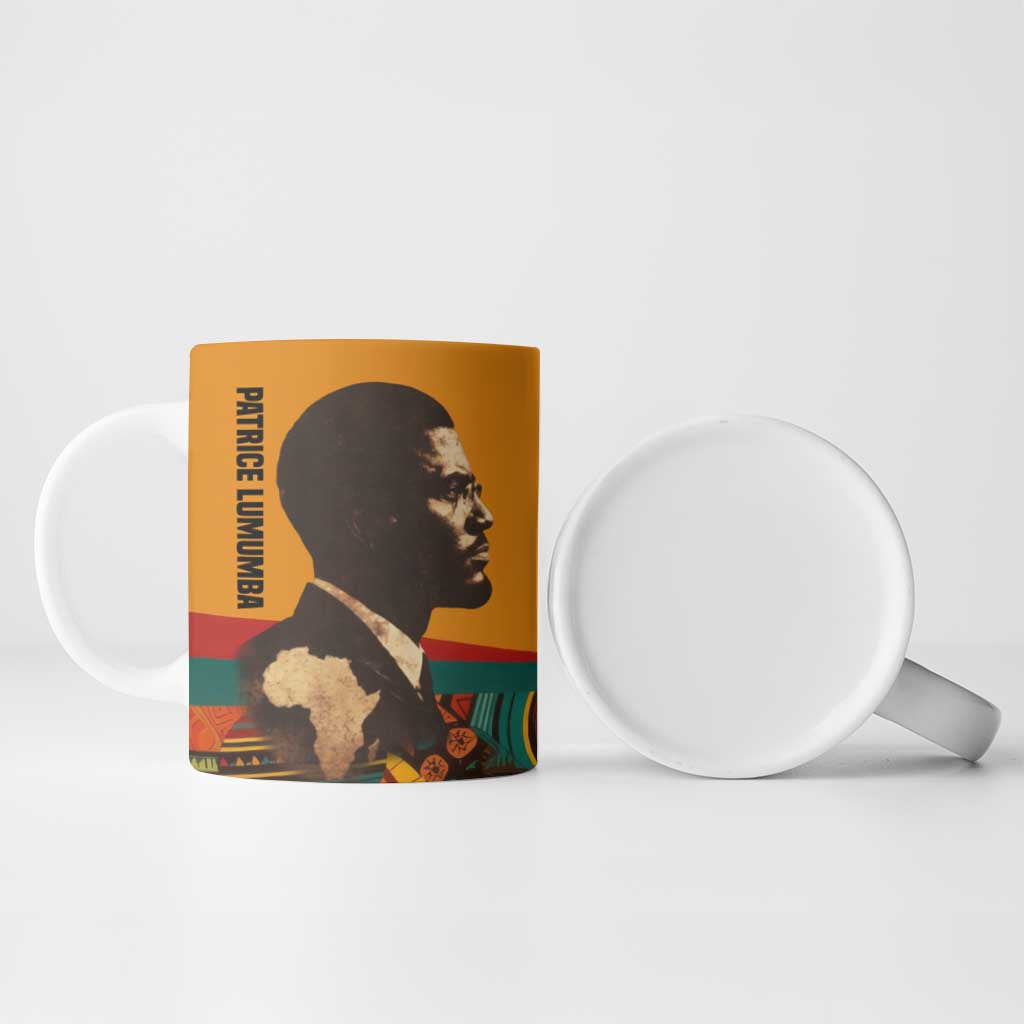 Patrice Lumumba Ceramic Mug with Profile Portrait and Bold Africa Will Rise Statement - African Pride
