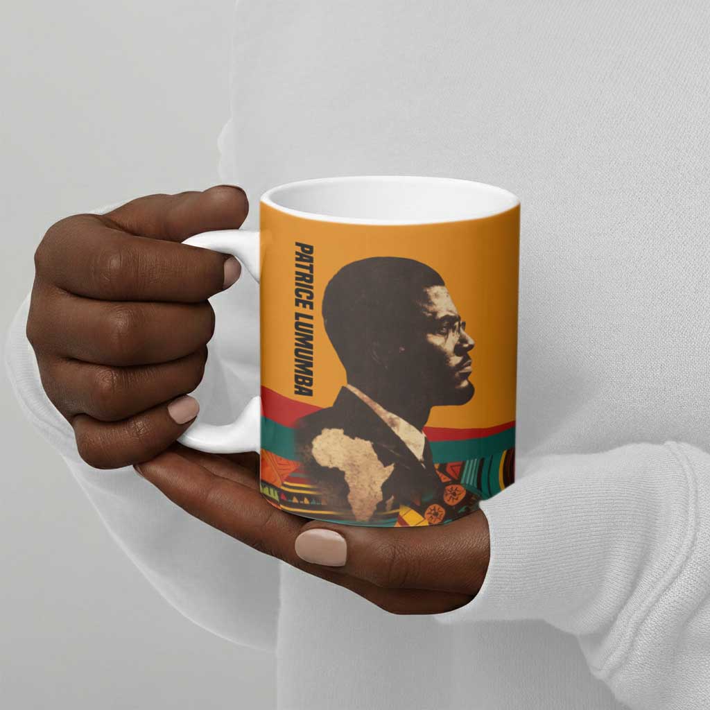 Patrice Lumumba Ceramic Mug with Profile Portrait and Bold Africa Will Rise Statement - African Pride