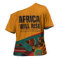 Patrice Lumumba Cross Shoulder Shirt with Profile Portrait and Bold Africa Will Rise Statement - African Pride