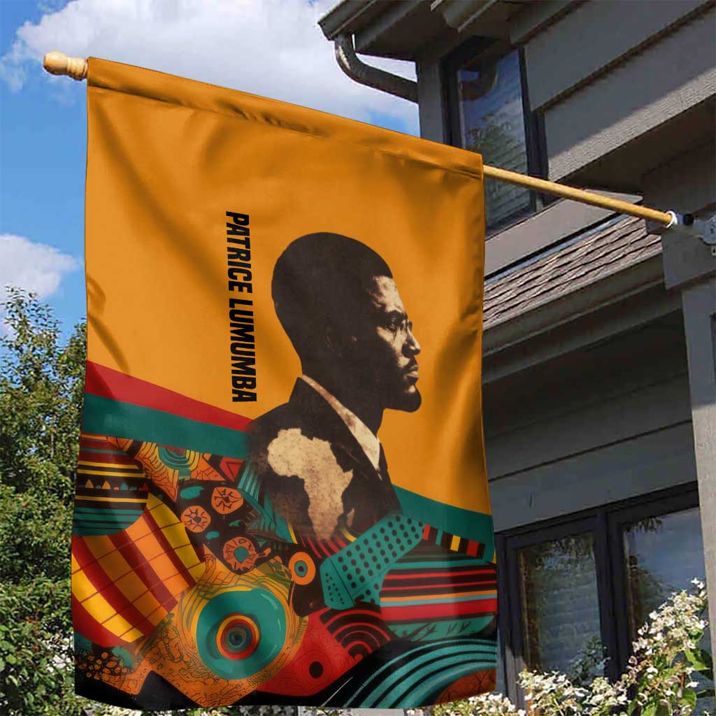 Patrice Lumumba Garden Flag with Profile Portrait and Bold Africa Will Rise Statement - African Pride
