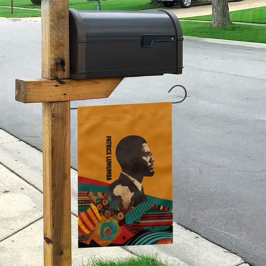 Patrice Lumumba Garden Flag with Profile Portrait and Bold Africa Will Rise Statement - African Pride