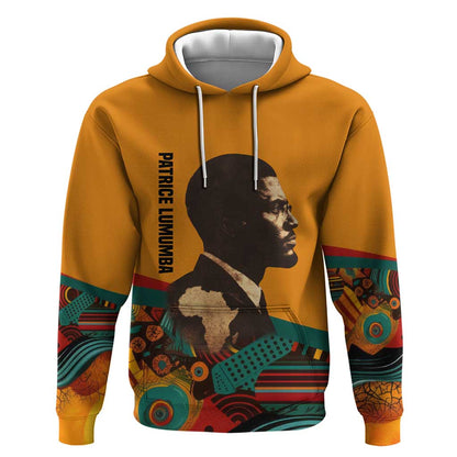 Patrice Lumumba Hoodie with Profile Portrait and Bold Africa Will Rise Statement - African Pride