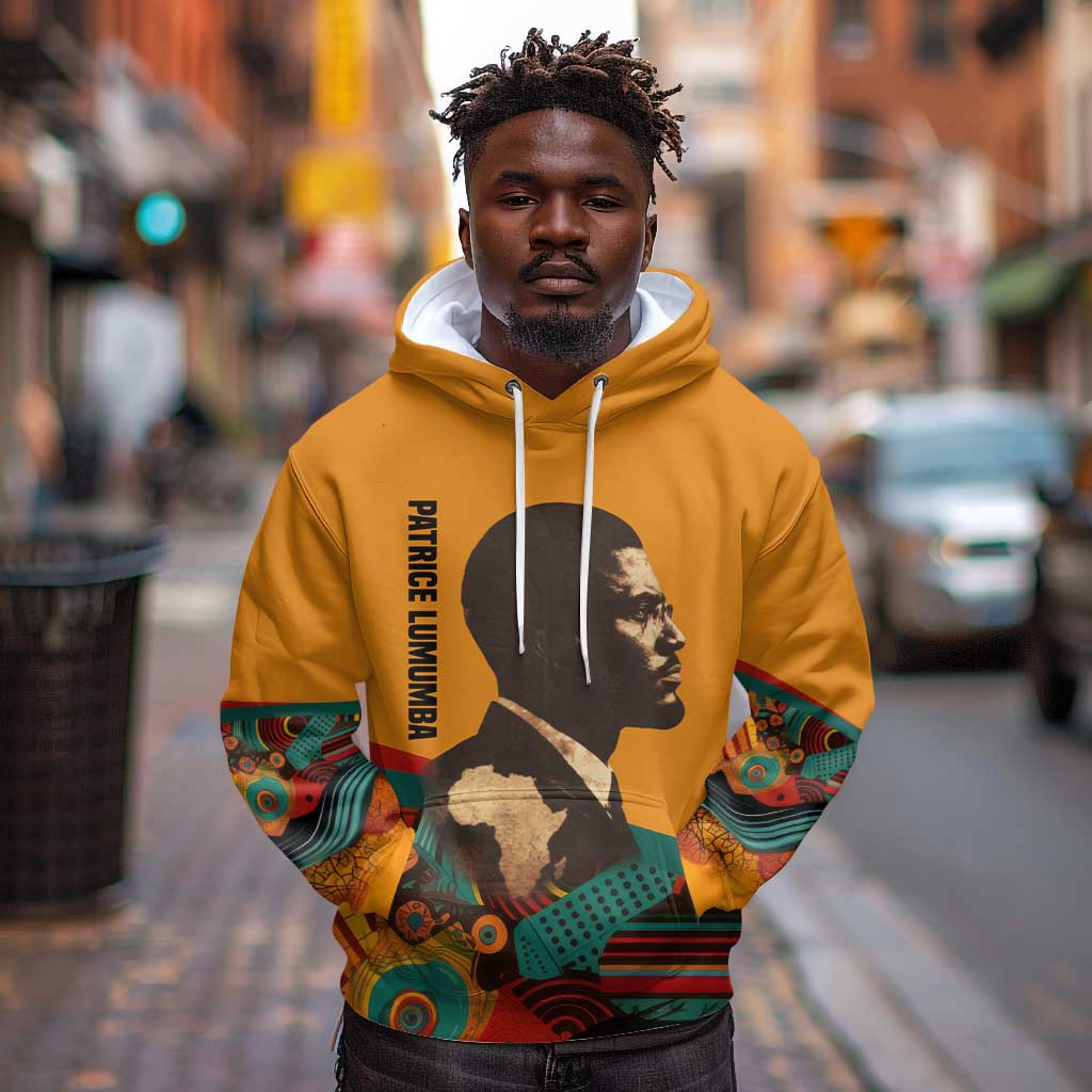 Patrice Lumumba Hoodie with Profile Portrait and Bold Africa Will Rise Statement - African Pride