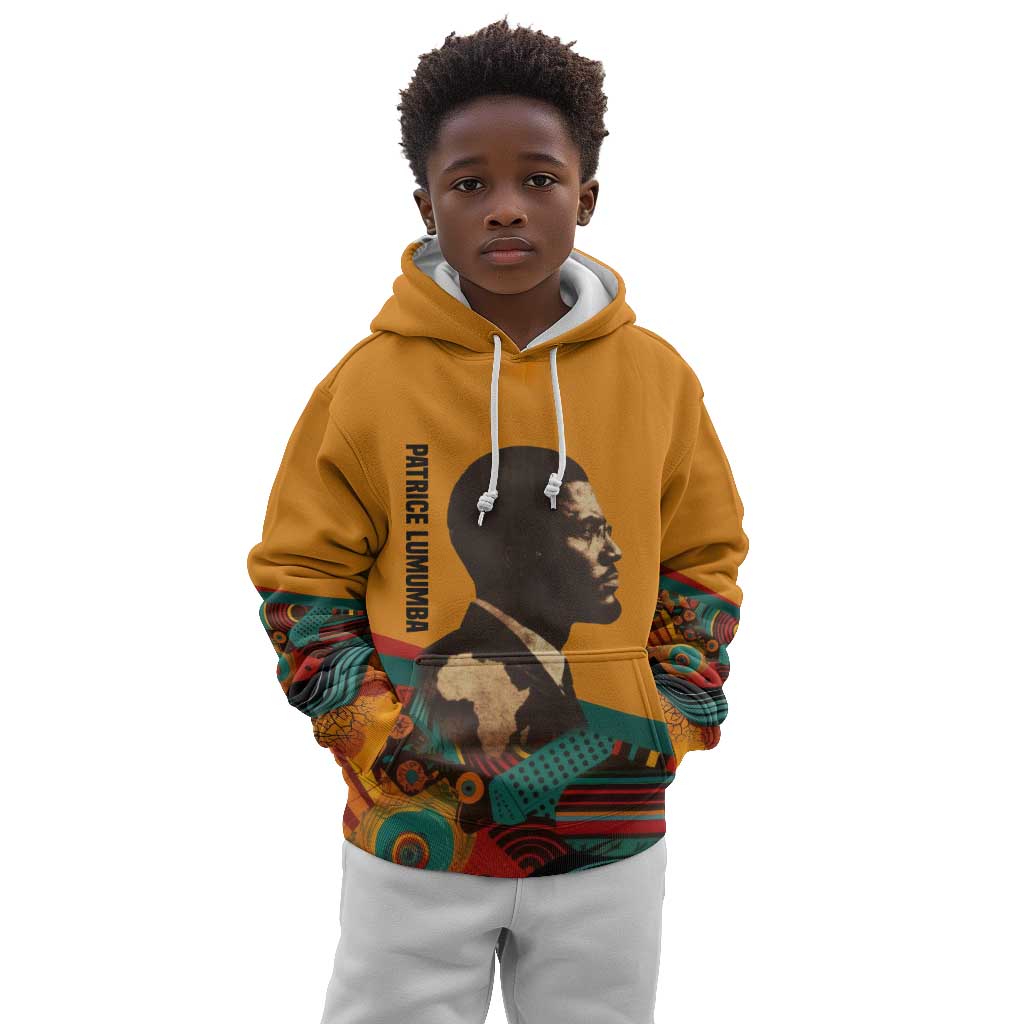 Patrice Lumumba Kid Hoodie with Profile Portrait and Bold Africa Will Rise Statement - African Pride