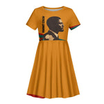 Patrice Lumumba Kid Short Sleeve Dress with Profile Portrait and Bold Africa Will Rise Statement - African Pride