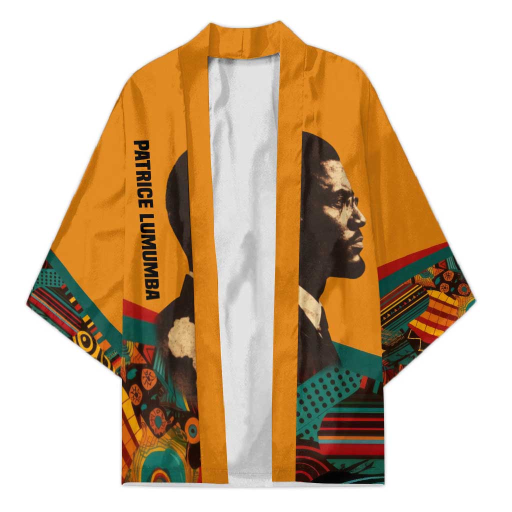 Patrice Lumumba Kimono with Profile Portrait and Bold Africa Will Rise Statement - African Pride