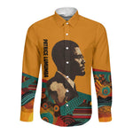 Patrice Lumumba Long Sleeve Button Shirt with Profile Portrait and Bold Africa Will Rise Statement - African Pride