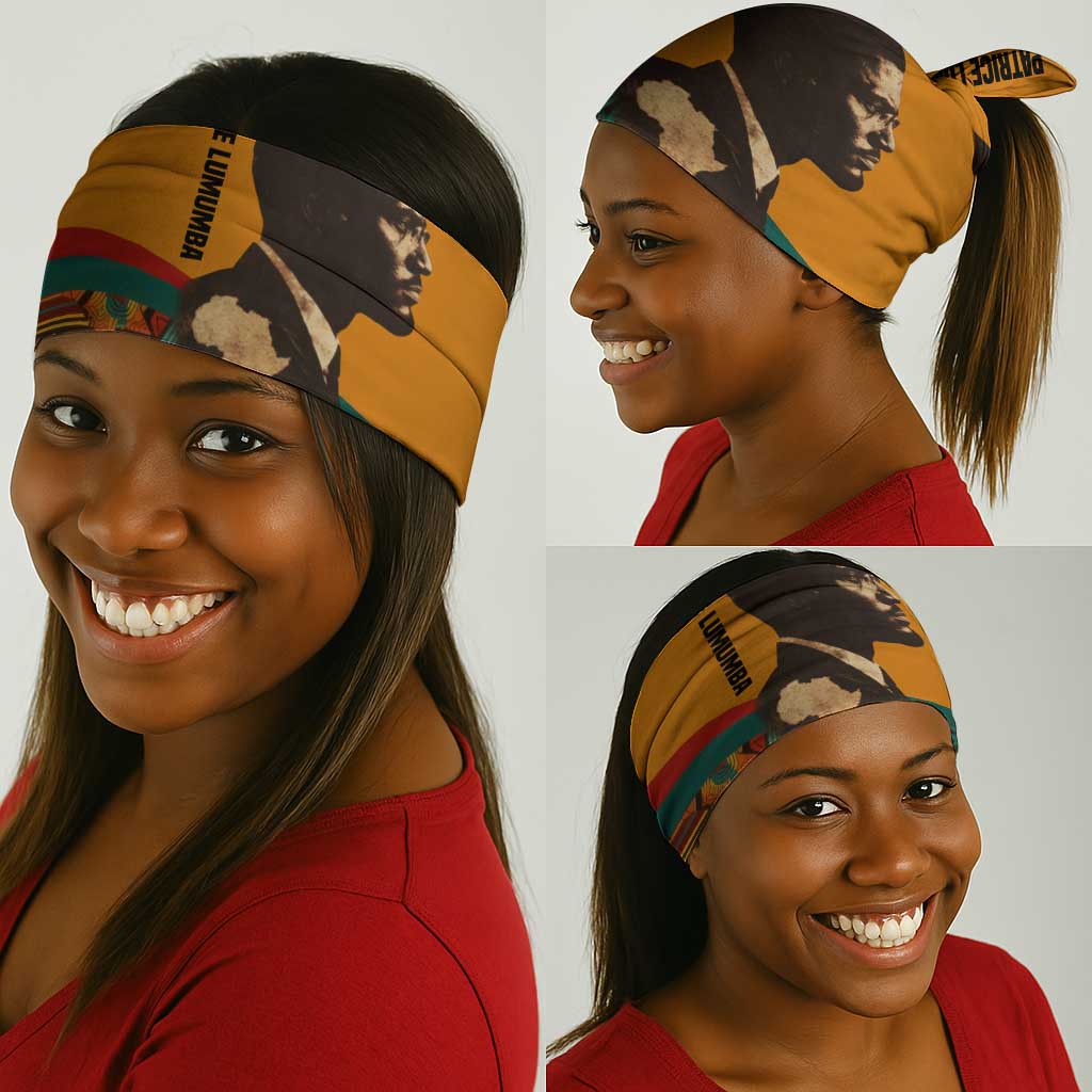 Patrice Lumumba Neck Gaiter with Profile Portrait and Bold Africa Will Rise Statement - African Pride