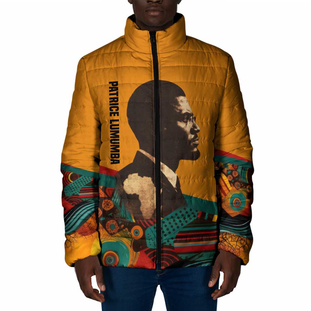 Patrice Lumumba Padded Jacket with Profile Portrait and Bold Africa Will Rise Statement - African Pride
