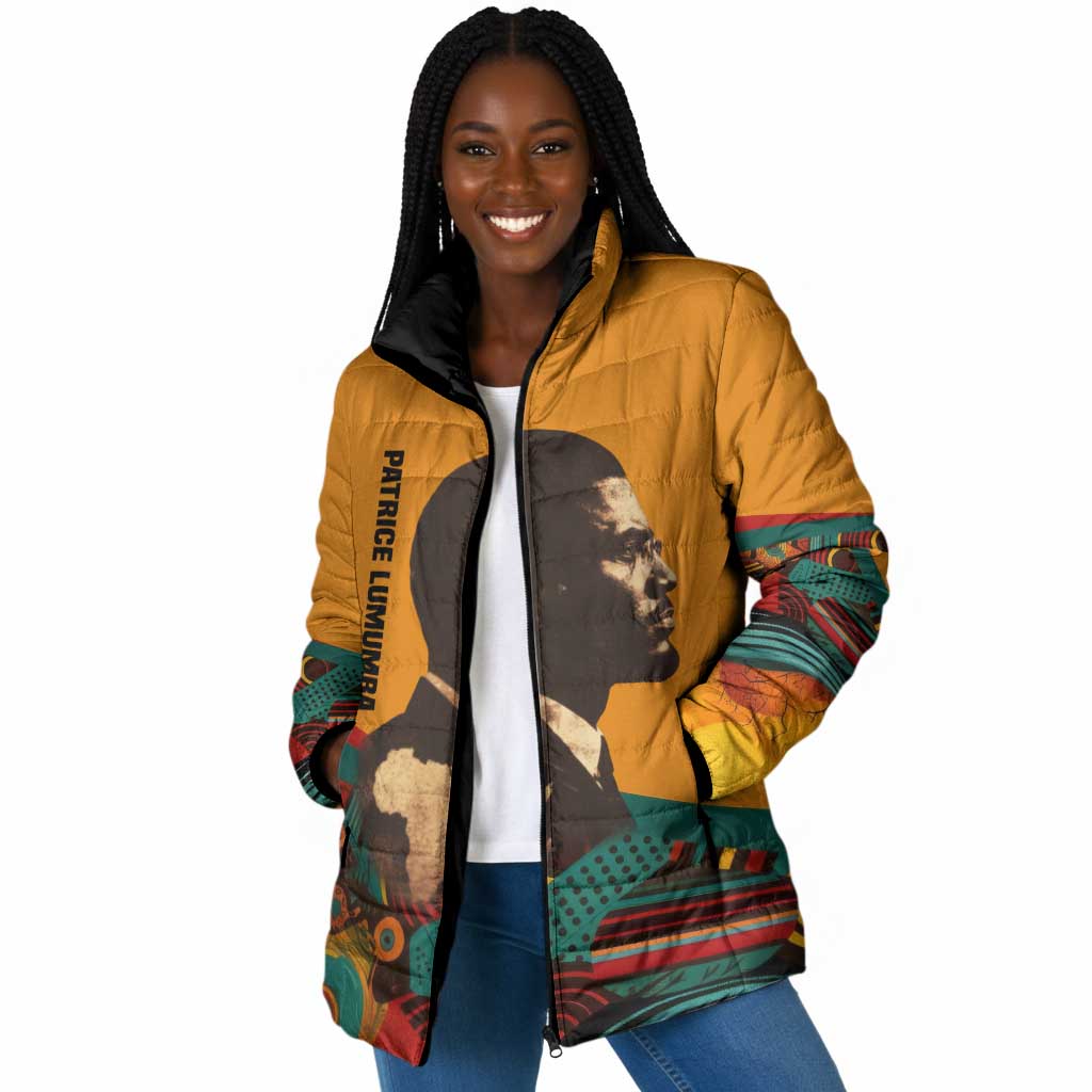 Patrice Lumumba Padded Jacket with Profile Portrait and Bold Africa Will Rise Statement - African Pride