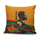 Patrice Lumumba Pillow Cover with Profile Portrait and Bold Africa Will Rise Statement - African Pride