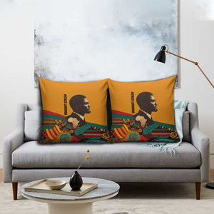 Patrice Lumumba Pillow Cover with Profile Portrait and Bold Africa Will Rise Statement - African Pride
