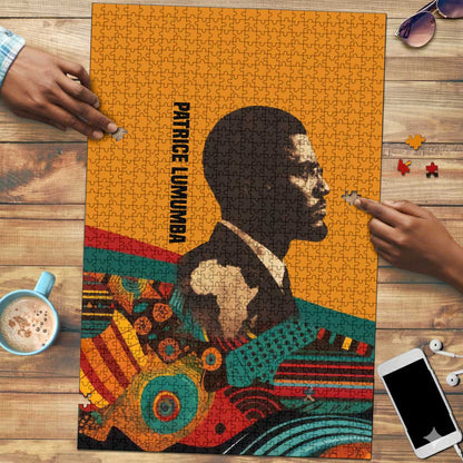 Patrice Lumumba Puzzle with Profile Portrait and Bold Africa Will Rise Statement - African Pride