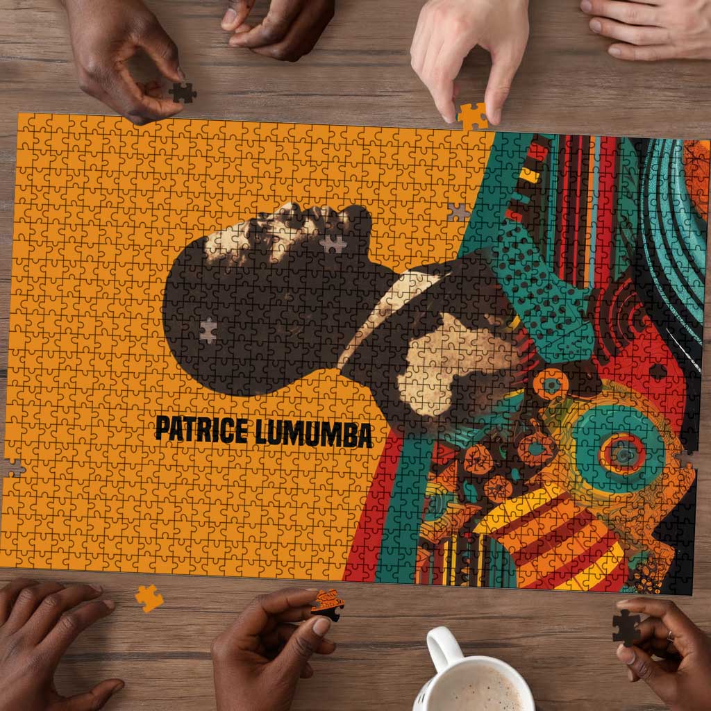 Patrice Lumumba Puzzle with Profile Portrait and Bold Africa Will Rise Statement - African Pride