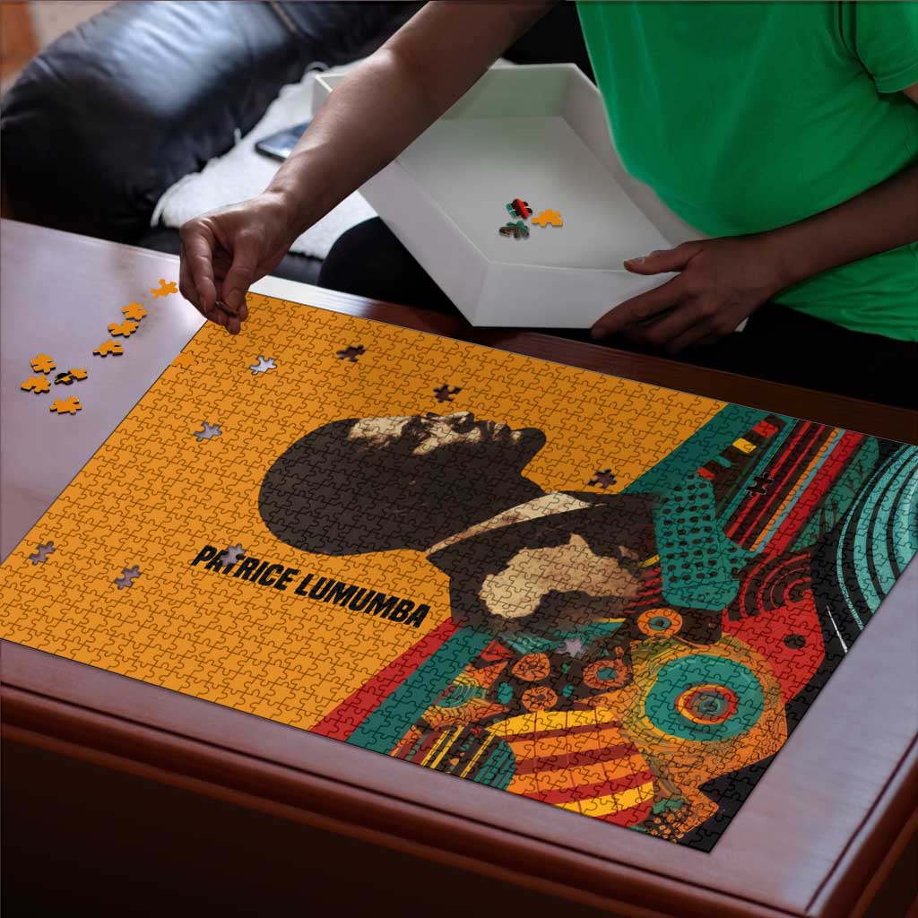 Patrice Lumumba Puzzle with Profile Portrait and Bold Africa Will Rise Statement - African Pride