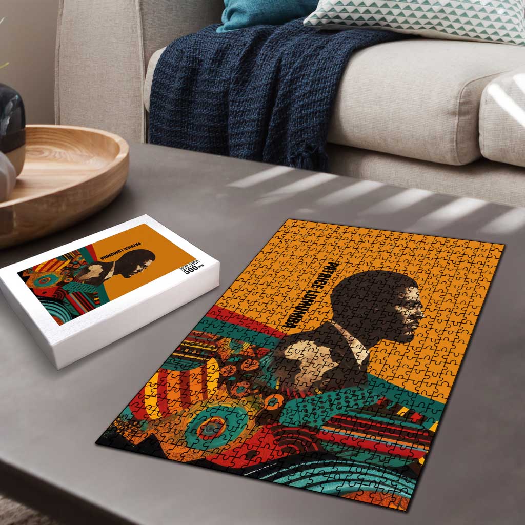 Patrice Lumumba Puzzle with Profile Portrait and Bold Africa Will Rise Statement - African Pride