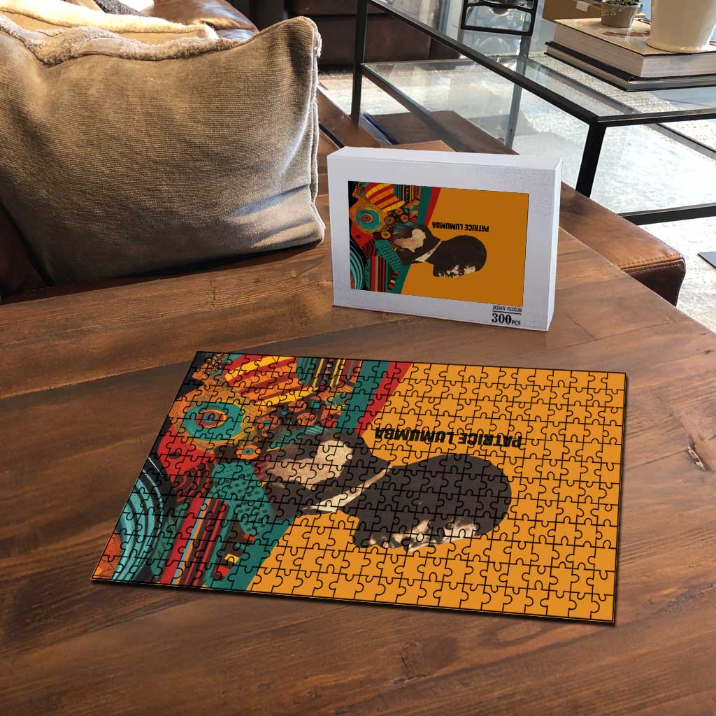 Patrice Lumumba Puzzle with Profile Portrait and Bold Africa Will Rise Statement - African Pride
