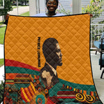 Patrice Lumumba Quilt with Profile Portrait and Bold Africa Will Rise Statement - African Pride
