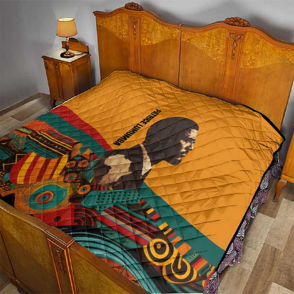 Patrice Lumumba Quilt with Profile Portrait and Bold Africa Will Rise Statement - African Pride
