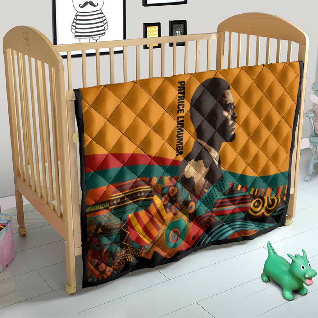 Patrice Lumumba Quilt with Profile Portrait and Bold Africa Will Rise Statement - African Pride