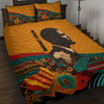 Patrice Lumumba Quilt Bed Set with Profile Portrait and Bold Africa Will Rise Statement - African Pride