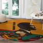 Patrice Lumumba Round Carpet with Profile Portrait and Bold Africa Will Rise Statement - African Pride