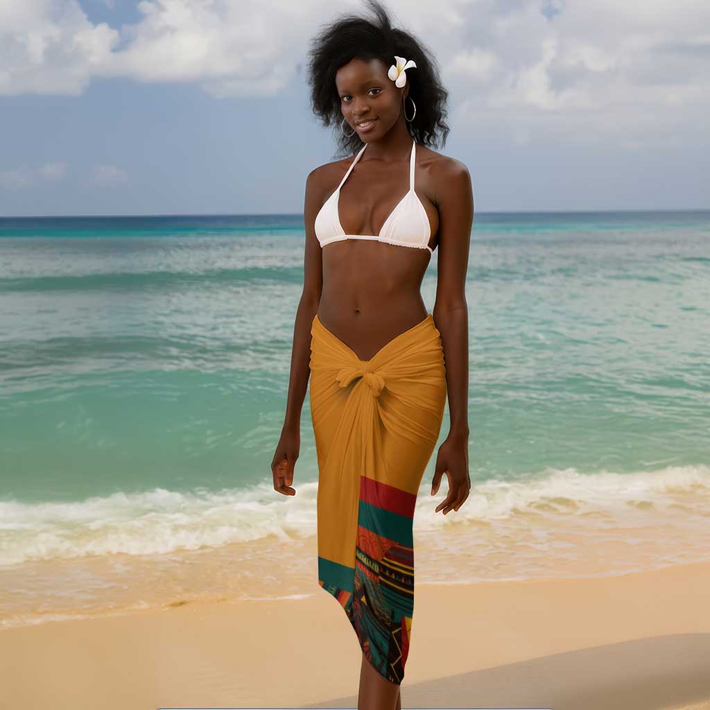 Patrice Lumumba Sarong with Profile Portrait and Bold Africa Will Rise Statement - African Pride