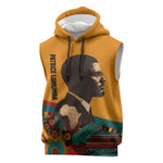 Patrice Lumumba Sleeveless Hoodie with Profile Portrait and Bold Africa Will Rise Statement - African Pride
