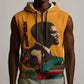 Patrice Lumumba Sleeveless Zip Hoodie with Profile Portrait and Bold Africa Will Rise Statement - African Pride