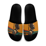 Patrice Lumumba Slide Sandals with Profile Portrait and Bold Africa Will Rise Statement - African Pride