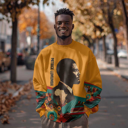 Patrice Lumumba Sweatshirt with Profile Portrait and Bold Africa Will Rise Statement - African Pride