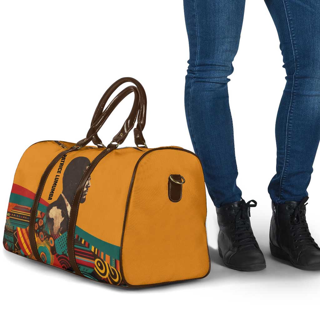 Patrice Lumumba Travel Bag with Profile Portrait and Bold Africa Will Rise Statement - African Pride