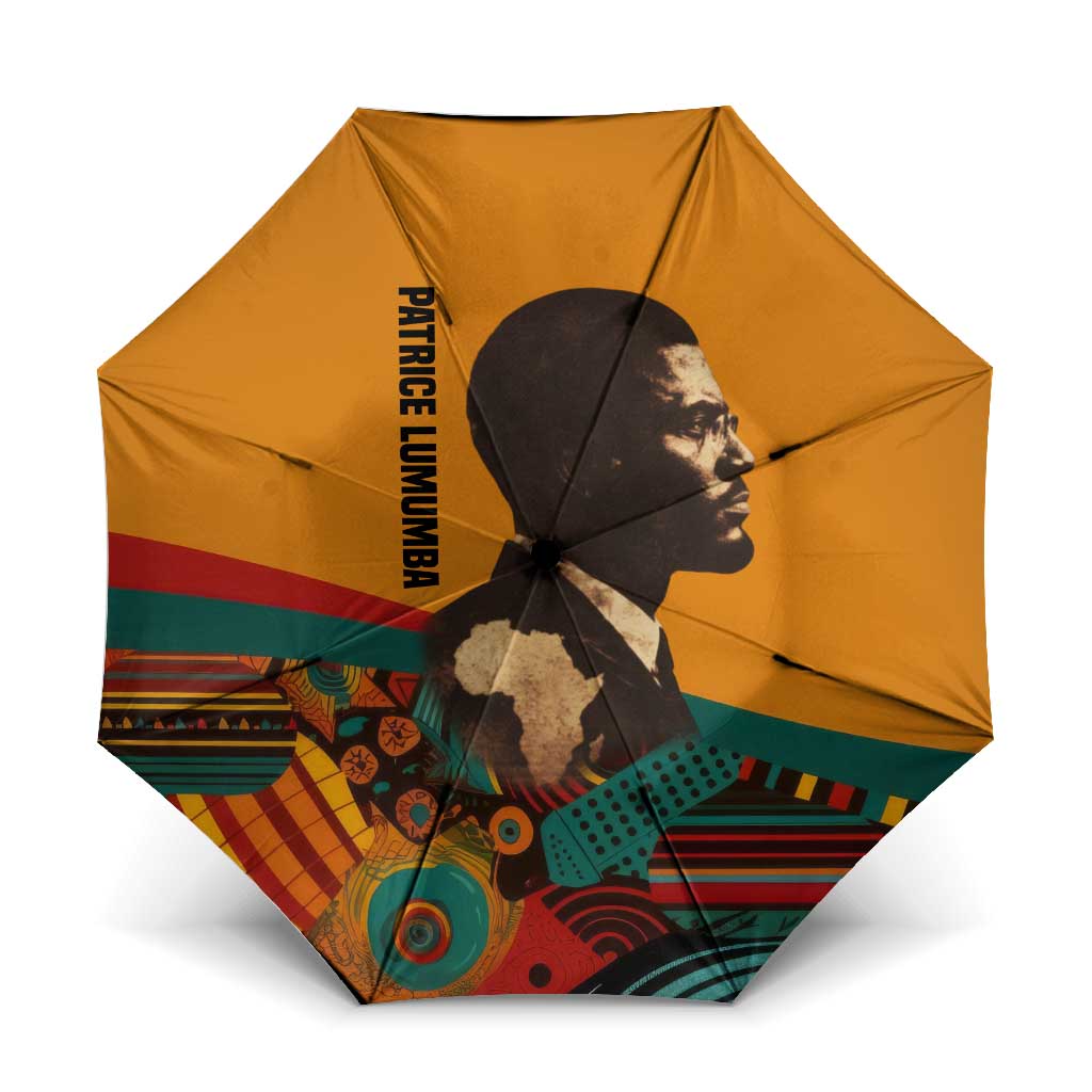 Patrice Lumumba Umbrella with Profile Portrait and Bold Africa Will Rise Statement - African Pride