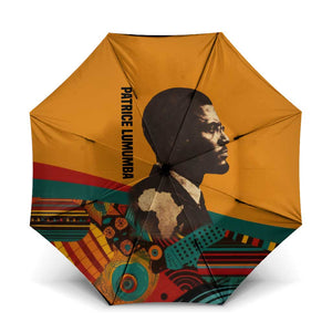 Patrice Lumumba Umbrella with Profile Portrait and Bold Africa Will Rise Statement - African Pride