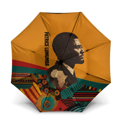 Patrice Lumumba Umbrella with Profile Portrait and Bold Africa Will Rise Statement - African Pride