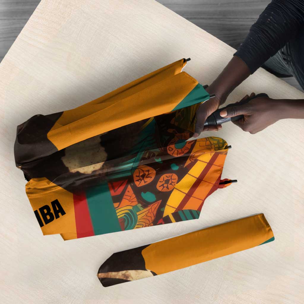 Patrice Lumumba Umbrella with Profile Portrait and Bold Africa Will Rise Statement - African Pride