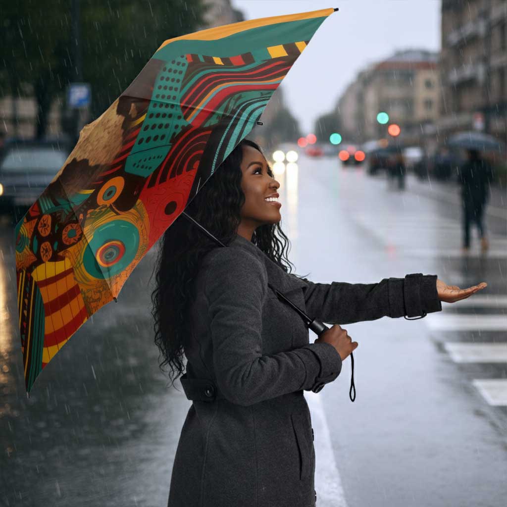 Patrice Lumumba Umbrella with Profile Portrait and Bold Africa Will Rise Statement - African Pride