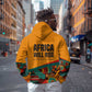 Patrice Lumumba Zip Hoodie with Profile Portrait and Bold Africa Will Rise Statement - African Pride
