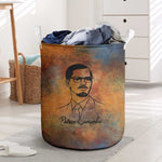 Patrice Lumumba Laundry Basket with Line Art Portrait and Truth Cannot Be Killed Inspirational Quote - African Pride