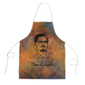 Patrice Lumumba Apron with Line Art Portrait and Truth Cannot Be Killed Inspirational Quote - African Pride