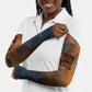 Patrice Lumumba Arm Sleeves with Line Art Portrait and Truth Cannot Be Killed Inspirational Quote - African Pride