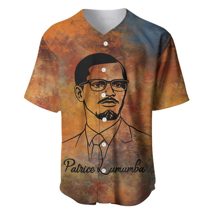 Patrice Lumumba Baseball Jersey with Line Art Portrait and Truth Cannot Be Killed Inspirational Quote - African Pride