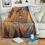 Patrice Lumumba Blanket with Line Art Portrait and Truth Cannot Be Killed Inspirational Quote - African Pride