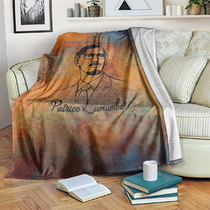 Patrice Lumumba Blanket with Line Art Portrait and Truth Cannot Be Killed Inspirational Quote - African Pride