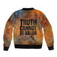 Patrice Lumumba Bomber Jacket with Line Art Portrait and Truth Cannot Be Killed Inspirational Quote - African Pride