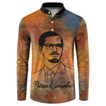 Patrice Lumumba Button Sweatshirt with Line Art Portrait and Truth Cannot Be Killed Inspirational Quote