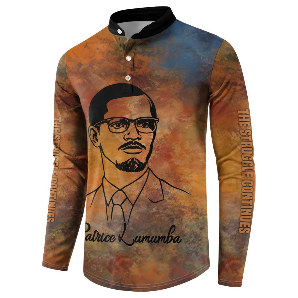 Patrice Lumumba Button Sweatshirt with Line Art Portrait and Truth Cannot Be Killed Inspirational Quote
