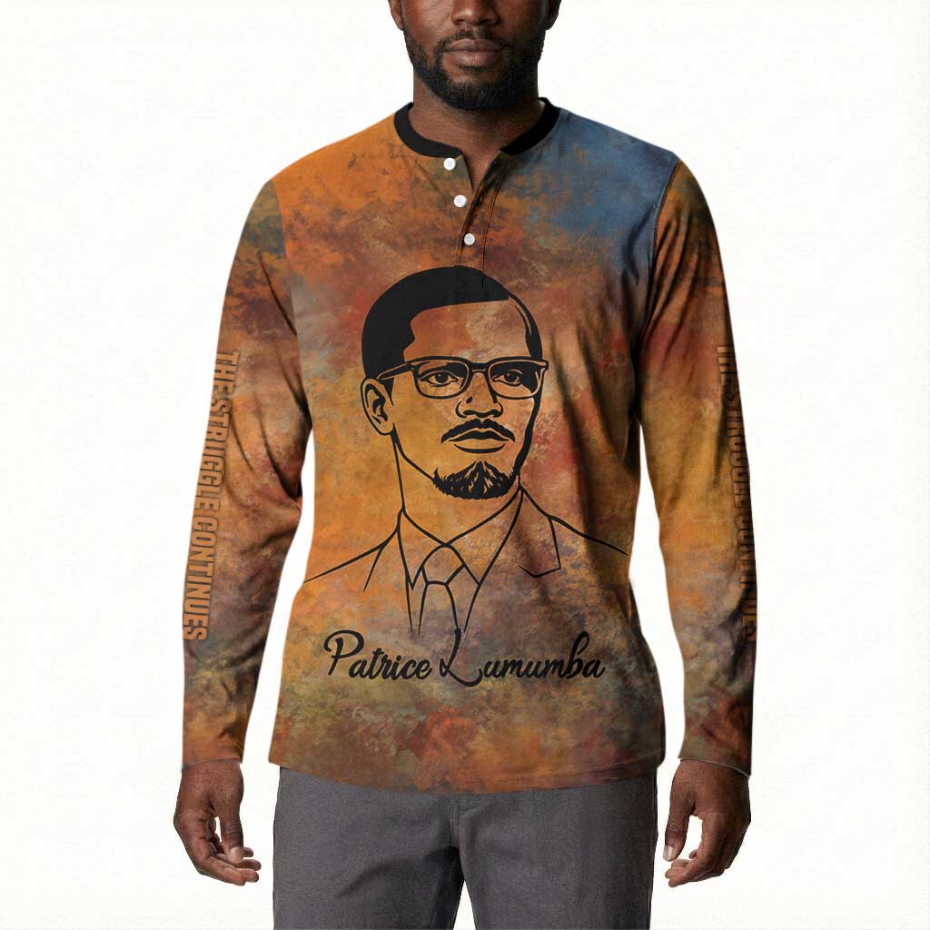 Patrice Lumumba Button Sweatshirt with Line Art Portrait and Truth Cannot Be Killed Inspirational Quote