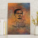 Patrice Lumumba Canvas Wall Art with Line Art Portrait and Truth Cannot Be Killed Inspirational Quote - African Pride