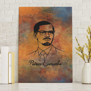 Patrice Lumumba Canvas Wall Art with Line Art Portrait and Truth Cannot Be Killed Inspirational Quote - African Pride
